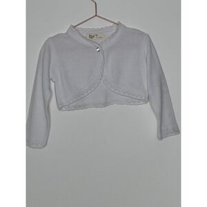 Lilax Girls Size 4 Bolero‎ Shrug Sweater Jacket EUC White So Soft Church Wedding